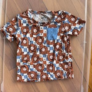 Dream big little co baseball bamboo pocket tee